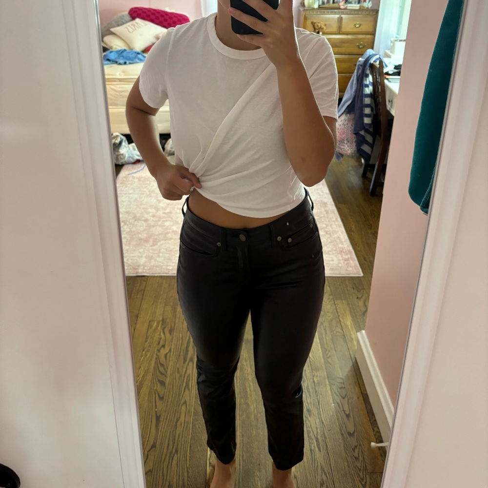 GAP Vintage Slim High Rise Black Leather Pants